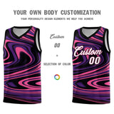 Custom Black Purple Graffiti Pattern Fluids Style Sports Uniform Basketball Jersey Sets