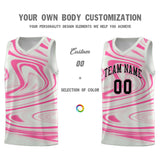 Custom Gray Pink Graffiti Pattern Fluids Style Sports Uniform Basketball Jersey Sets