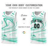 Custom White Bright Green Graffiti Pattern Fluids Style Sports Uniform Basketball Jersey Sets