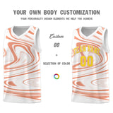 Custom White Light Orange Graffiti Pattern Fluids Style Sports Uniform Basketball Jersey Sets