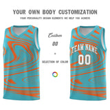 Custom Aqua Orange Graffiti Pattern Fluids Style Sports Uniform Basketball Jersey Sets