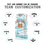 Custom White Aqua Graffiti Pattern Fluids Style Sports Uniform Basketball Jersey Sets