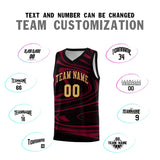 Custom Black Crimson Graffiti Pattern Fluids Style Sports Uniform Basketball Jersey Sets