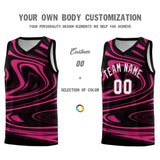 Custom Black Pink Graffiti Pattern Fluids Style Sports Uniform Basketball Jersey Sets