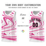Custom White Pink Graffiti Pattern Fluids Style Sports Uniform Basketball Jersey Sets
