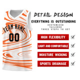 Custom White Orange Graffiti Pattern Fluids Style Sports Uniform Basketball Jersey Sets