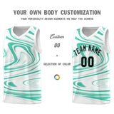 Custom White Bright Green Graffiti Pattern Fluids Style Sports Uniform Basketball Jersey Sets