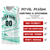 Custom White Bright Green Graffiti Pattern Fluids Style Sports Uniform Basketball Jersey Sets