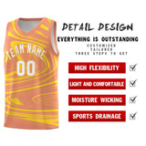 Custom Light Orange Gold Graffiti Pattern Fluids Style Sports Uniform Basketball Jersey Sets