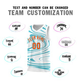 Custom White Aqua Graffiti Pattern Fluids Style Sports Uniform Basketball Jersey Sets