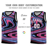Custom Black Light Blue Graffiti Pattern Fluids Style Sports Uniform Basketball Jersey Sets