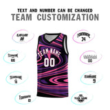 Custom Black Purple Graffiti Pattern Fluids Style Sports Uniform Basketball Jersey Sets