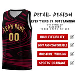 Custom Black Crimson Graffiti Pattern Fluids Style Sports Uniform Basketball Jersey Sets