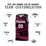 Custom Black Pink Graffiti Pattern Fluids Style Sports Uniform Basketball Jersey Sets