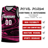 Custom Black Pink Graffiti Pattern Fluids Style Sports Uniform Basketball Jersey Sets