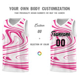Custom White Pink Graffiti Pattern Fluids Style Sports Uniform Basketball Jersey Sets