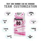 Custom White Pink Graffiti Pattern Fluids Style Sports Uniform Basketball Jersey Sets