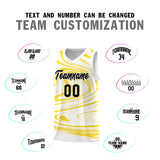 Custom White Gold Graffiti Pattern Fluids Style Sports Uniform Basketball Jersey Sets