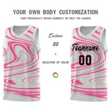 Custom Gray Pink Graffiti Pattern Fluids Style Sports Uniform Basketball Jersey Sets