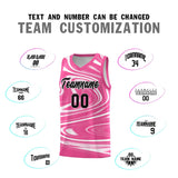Custom Pink White Graffiti Pattern Fluids Style Sports Uniform Basketball Jersey Sets