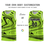 Custom Light Green Black Graffiti Pattern Fluids Style Sports Uniform Basketball Jersey Sets