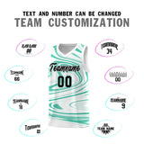 Custom White Bright Green Graffiti Pattern Fluids Style Sports Uniform Basketball Jersey Sets