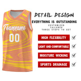 Custom Light Orange Gold Graffiti Pattern Fluids Style Sports Uniform Basketball Jersey Sets