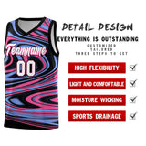 Custom Black Light Blue Graffiti Pattern Fluids Style Sports Uniform Basketball Jersey Sets