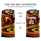 Custom Black Red Graffiti Pattern Fluids Style Sports Uniform Basketball Jersey Sets