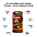 Custom Black Red Graffiti Pattern Fluids Style Sports Uniform Basketball Jersey Sets