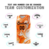 Custom Orange Fluid Painting Pattern Sports Uniform Basketball Jersey
