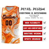 Custom Orange Fluid Painting Pattern Sports Uniform Basketball Jersey