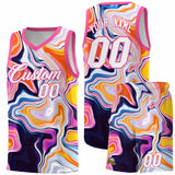 Custom Pink Fluid Painting Pattern Sports Uniform Basketball Jersey