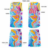 Custom Gold Fluid Painting Pattern Sports Uniform Basketball Jersey