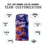 Custom Royal Fluid Painting Pattern Sports Uniform Basketball Jersey