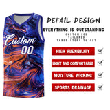 Custom Royal Fluid Painting Pattern Sports Uniform Basketball Jersey