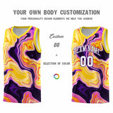 Custom Gold Fluid Painting Pattern Sports Uniform Basketball Jersey