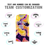 Custom Gold Fluid Painting Pattern Sports Uniform Basketball Jersey