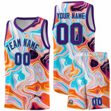 Custom Purple Fluid Painting Pattern Sports Uniform Basketball Jersey