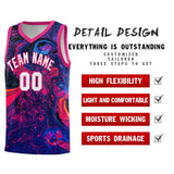 Custom Rose Red Fluid Painting Pattern Sports Uniform Basketball Jersey