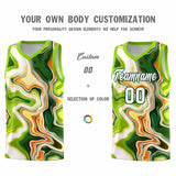Custom Neon Green Fluid Painting Pattern Sports Uniform Basketball Jersey