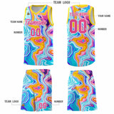 Custom Gold Fluid Painting Pattern Sports Uniform Basketball Jersey