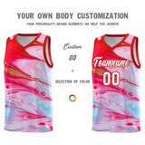 Custom Red Fluid Painting Pattern Sports Uniform Basketball Jersey