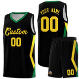 Custom Black Side Rhombus Graffiti Pattern Sets Basketball Jersey
