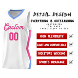 Custom White Side Rhombus Graffiti Pattern Sets Basketball Jersey
