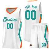 Custom White Side Rhombus Graffiti Pattern Sets Basketball Jersey