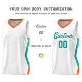 Custom White Side Rhombus Graffiti Pattern Sets Basketball Jersey