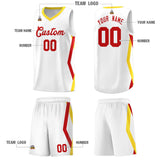 Custom White Side Rhombus Graffiti Pattern Sets Basketball Jersey