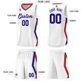 Custom White Side Rhombus Graffiti Pattern Sets Basketball Jersey