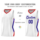 Custom White Side Rhombus Graffiti Pattern Sets Basketball Jersey